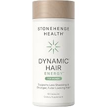 Stonehenge Health Dynamic Hair Energy for Women Hair Growth Supplement with Saw Palmetto, Spermidine, Biotin, Iron & Tocotrienols Supports Thicker Hair with Less Shedding 60 Capsules