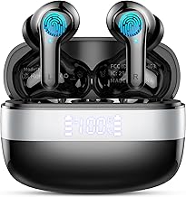 Wireless Earbuds, In Ear Headphones Bluetooth 5.3 with HiFi Stereo Deep Bass, Bluetooth Earbuds Noise Cancelling with 4 EN...
