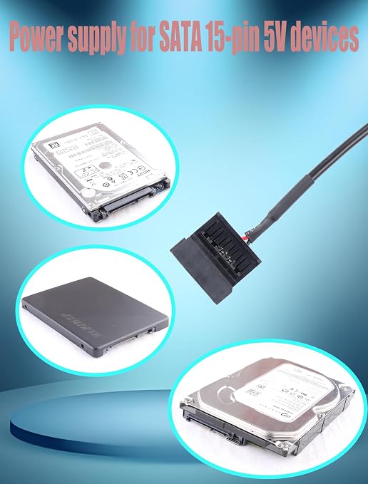 Cable USB a SATA para energía 2-Pack 50cm miniatura 6