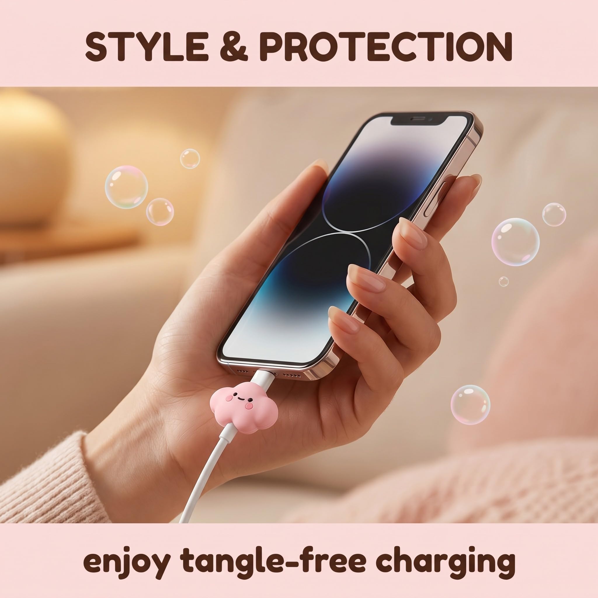 10 Pezzi Protezione Cavo Caricabatterie, Copri Cavo USB in Silicone a Forma di Cartone Animato (Avocado, Hamburger, Patatine), Proteggi Cavo Anti-Rottura Universale per Smartphone e Tablet