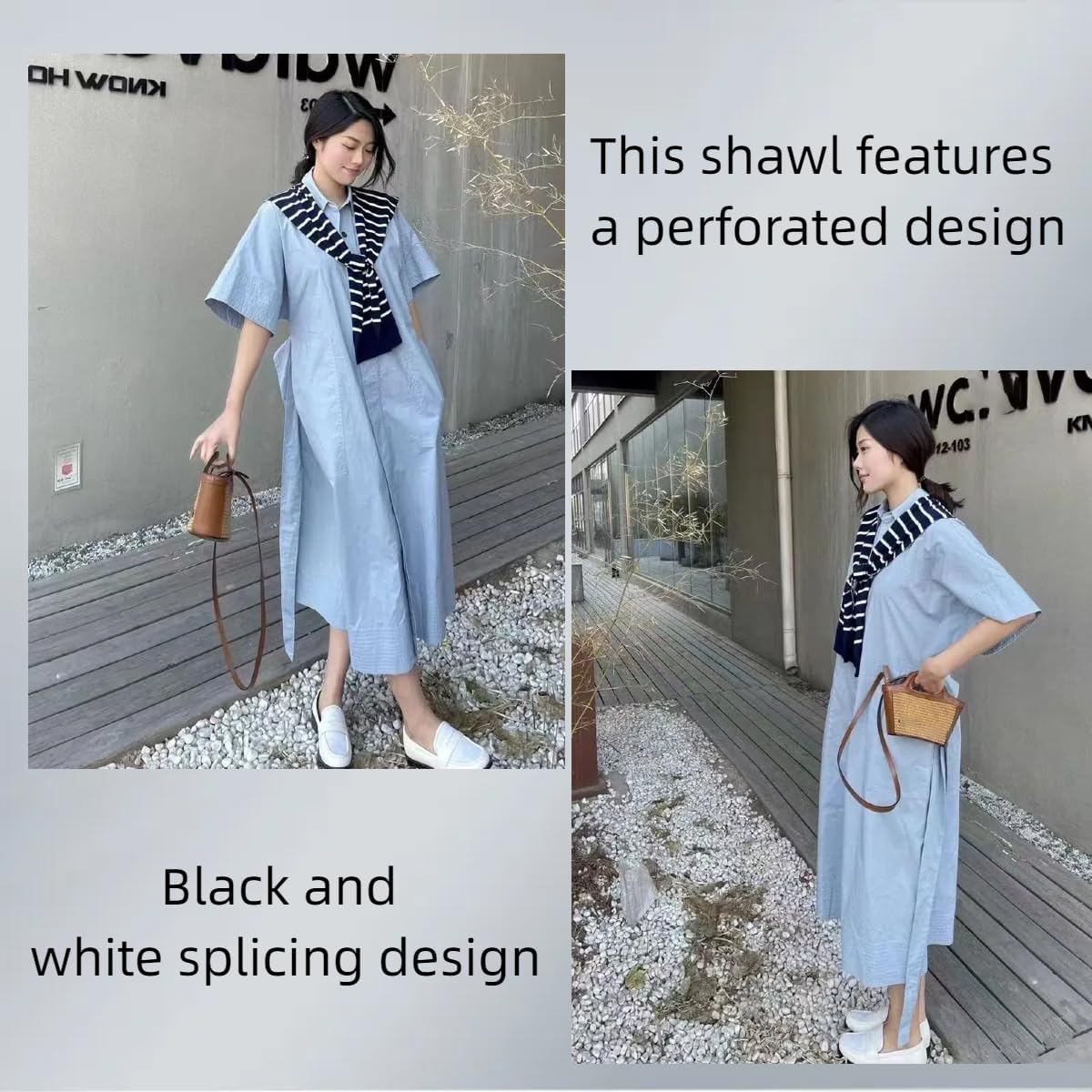 Sweater Shawl Wraps for Women Fashion Knitted Shoulder Shawls Ponchos Casual Sweaters Scarf Cape Wraps with Sleeves - Image 3