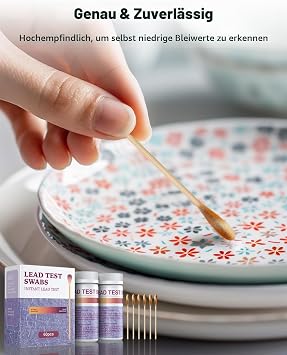 Pawfly 60 Pieces Lead Test Kit for Dishes (Dip in Water to Use) Instant Lead Test Swabs with Results in 30 Seconds Rapid Home Lead Testing Kit for Ceramic Metal Toy Jewellery & Wood