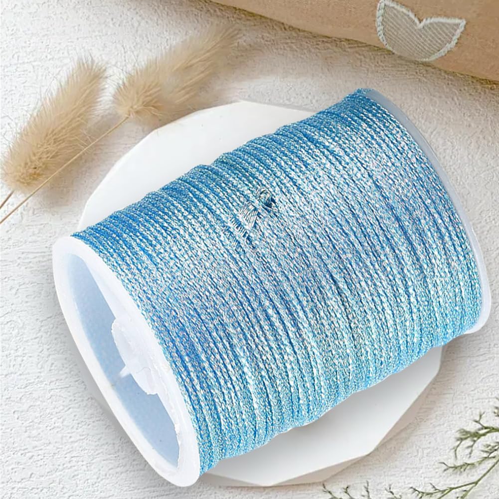 12 Colors 240M Polyester Thread Set Kumihimo Cords Metallic Beading 6Ply Chinese Knotting Macrame Wind Chime Strings for Jewelry Making Threads Sewing Stitching Friendship Bracelet Necklace - Image 4