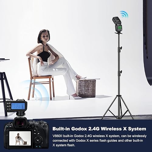 Miniatura 3 de Godox V860II-S Sincronización de alta velocidad GN60 18000 2.4G TTL Batería de iones de litio Flash Speedlite Light Compatible con cámara Sony y USB
