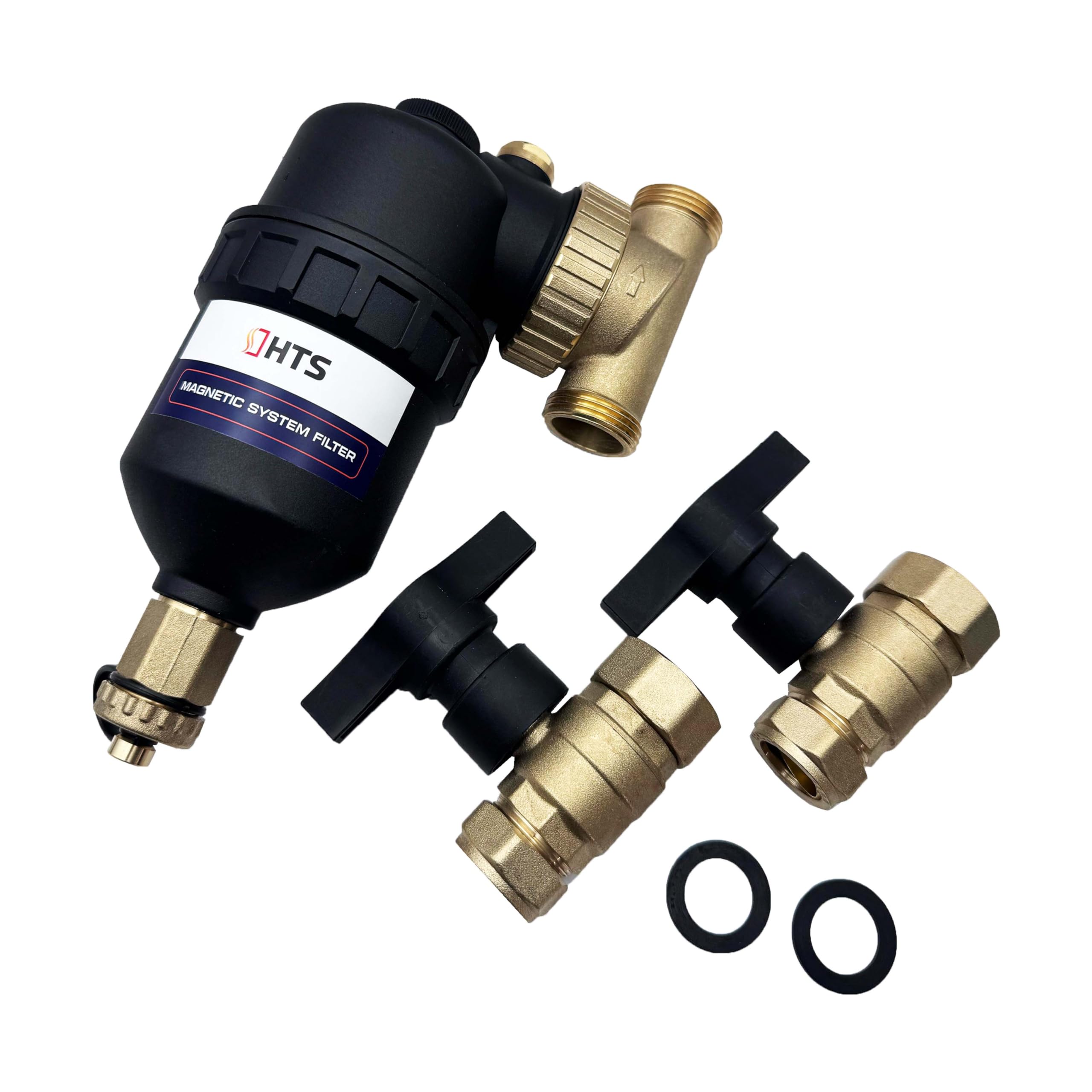 HTS - Central Heating Magnetic System Boiler Filter AFM-08 (22mm Ball Valves, 1200 Gauss)