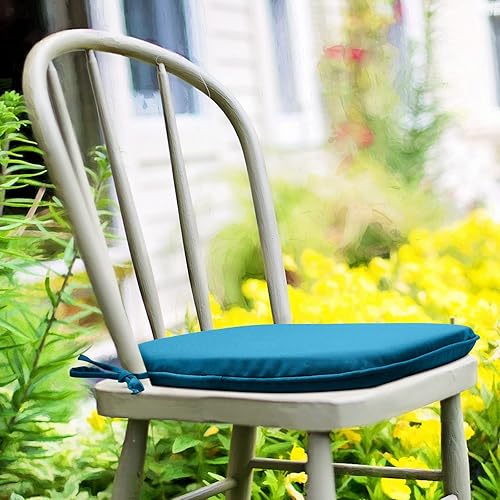 Miniatura 6 de Pcinfuns Cojines para sillas de patio al aire libre, 16 x 17 pulgadas, repelentes al agua, para todo tipo de clima, para jardín, patio, muebles de