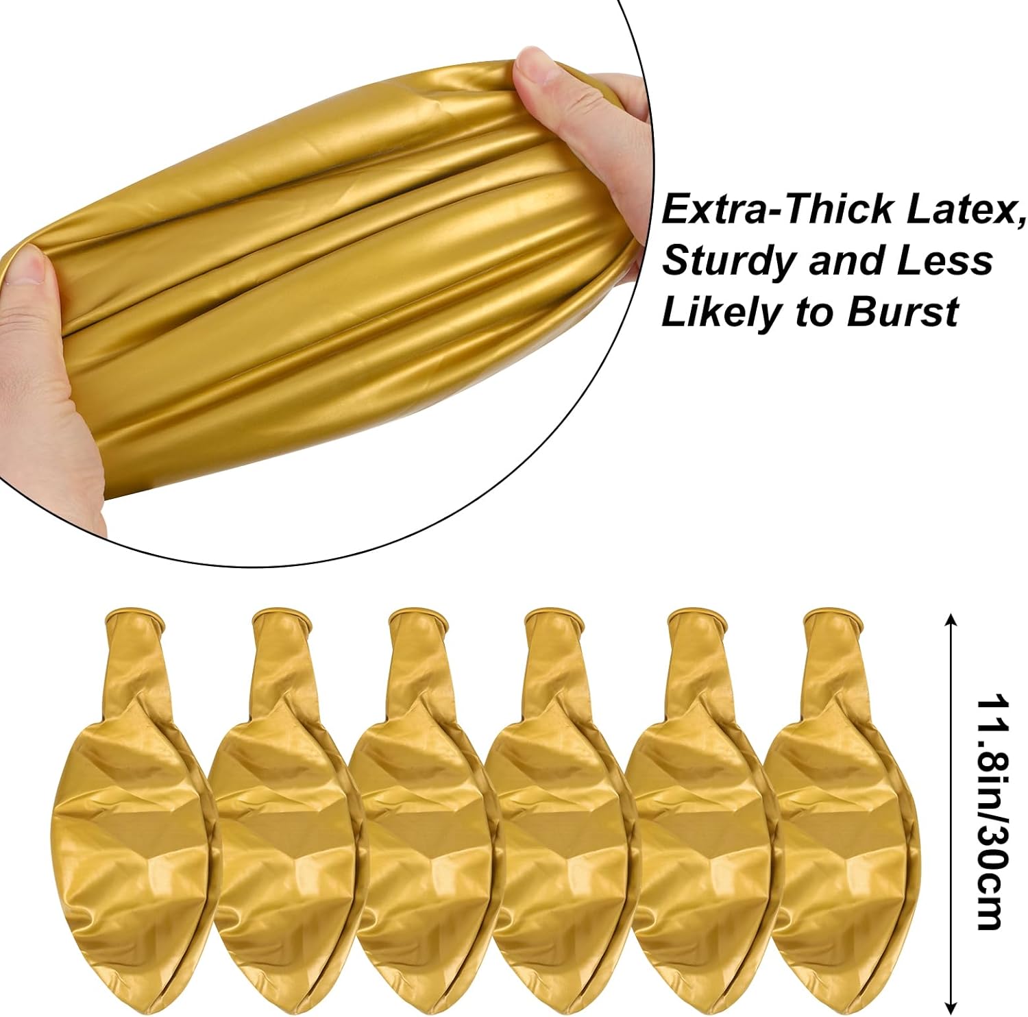 RUBFAC 6 Pack 36 Inch Gold Giant Balloons Jumbo Large Latex Balloons for Photo Shoot Birthday Graduation New Year Party Decorations - Image 3