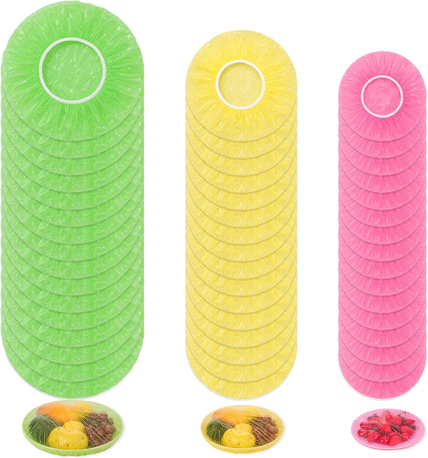 48 Pcs Elastic Bowl Covers Reusable Plastic Covers for Bowls