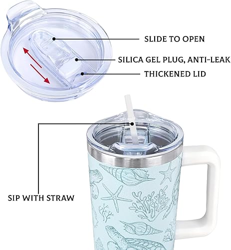 Miniatura 10 de Vaso con estampado de vaca de 40 onzas, botella de agua para café, taza de agua, doble vacío a prueba de fugas, taza de viaje para café, regalos de