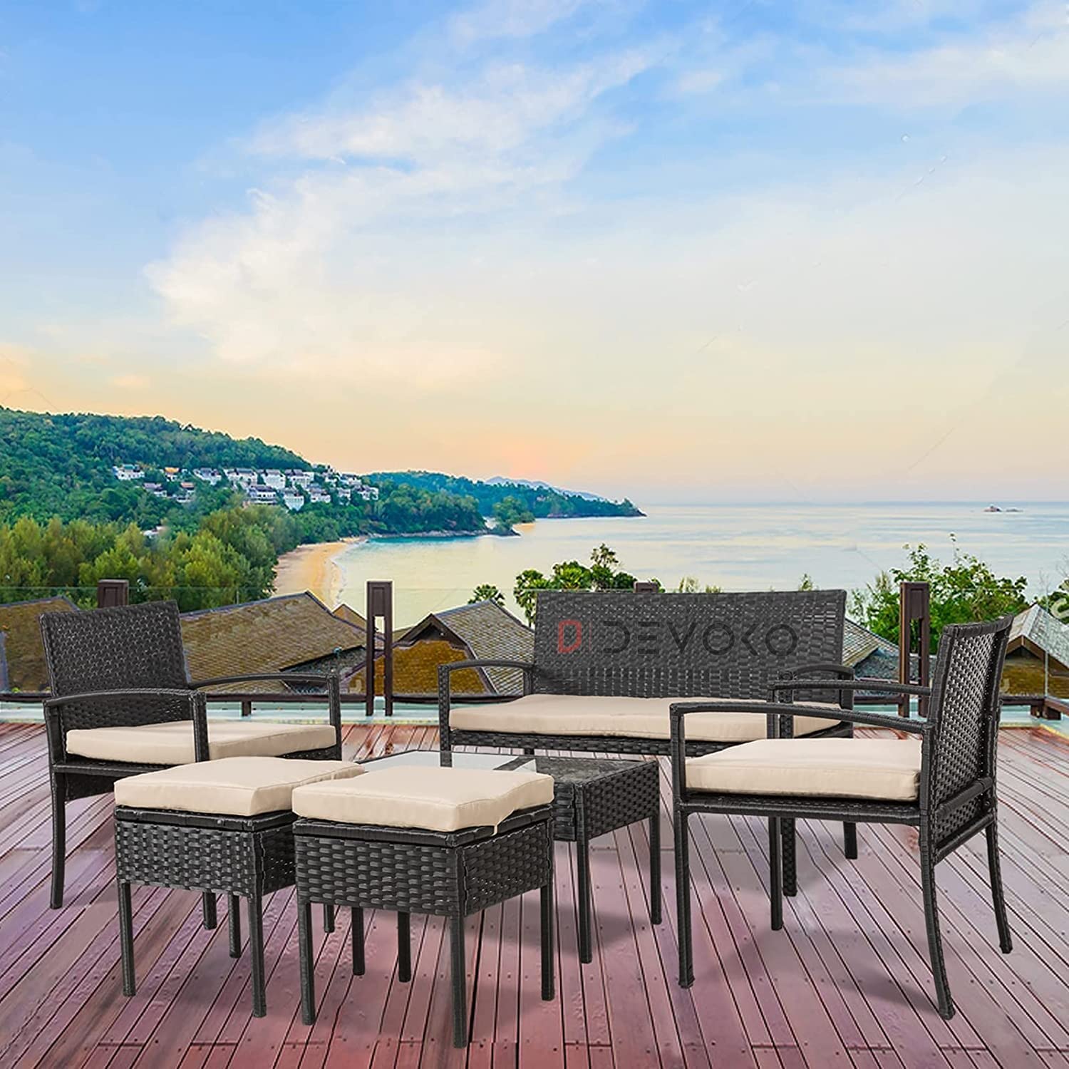 Devoko Piece Patio Outdoor Furniture Set Indoor Outdoor Hand