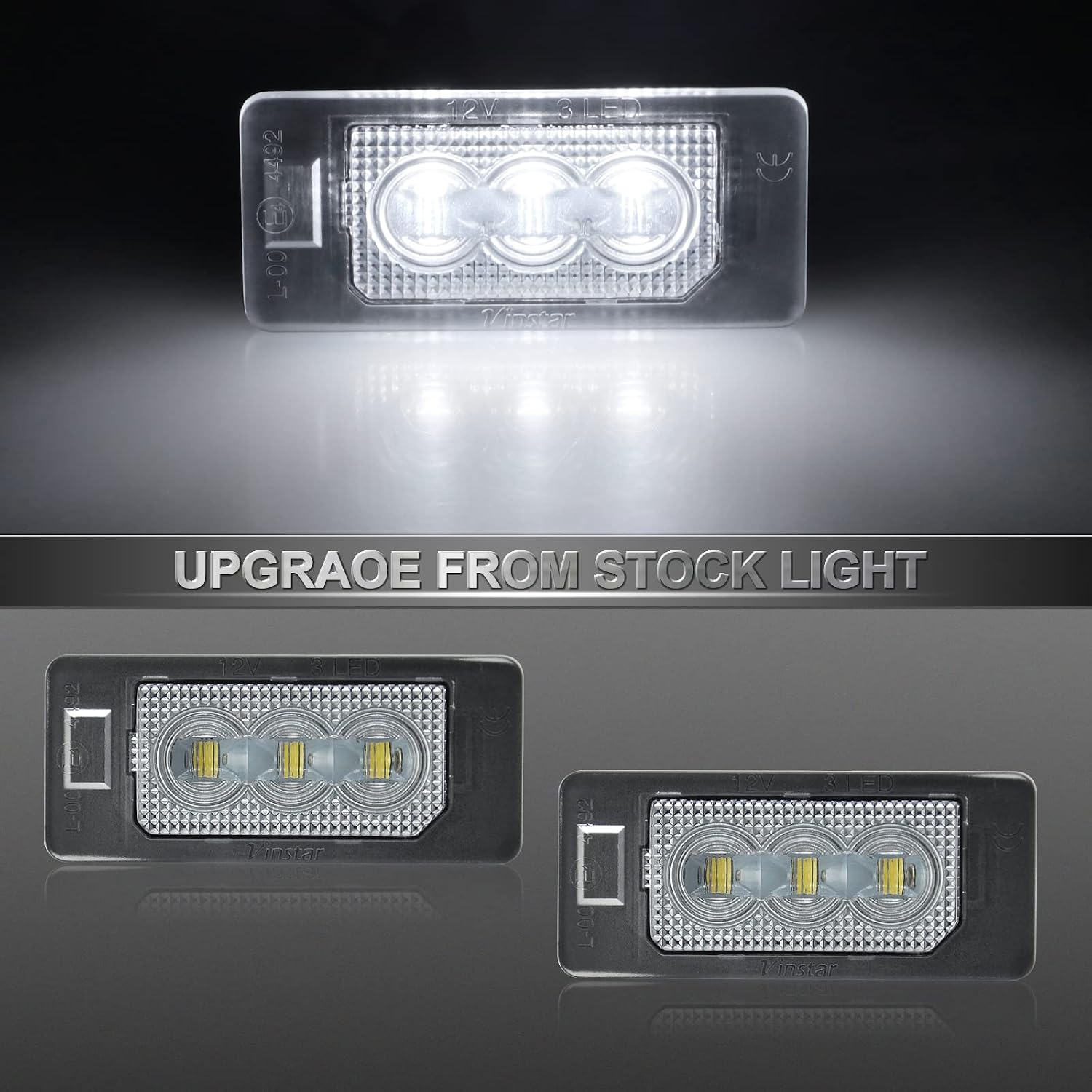 LED License Plate Lights Replacement for 1 3 5 Series E82 E46 E92 E93 E39 E60 E61 E84 E70 E71 E72 F22 F30 F32 F33 F10 F11, Rear Number Bumper Tag Lamp Replace OE 63267165646, 63267193293