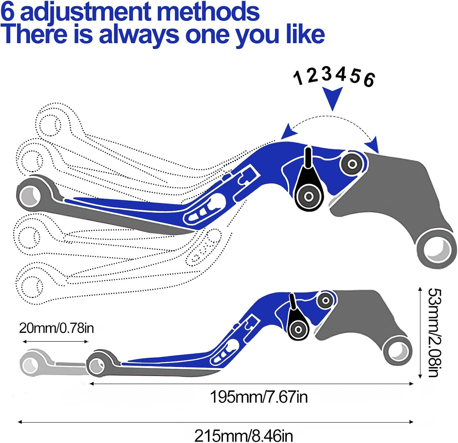 for Suzuki GSX-8R Motorcycle Clutch Lever Folding Extendable Adjustable Clutch and Brake Levers Set for Suzuki GSX-8R GSX8R 2023 2024(Blue)