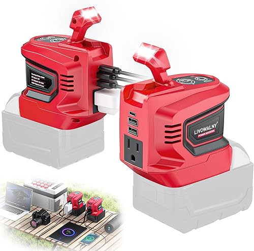 Miniatura 12 de Inversor de potencia real de 200 W compatible con Dewalt, inversor de batería de CC 20 V a CA 110-120 V, generador de estación de energía portátil