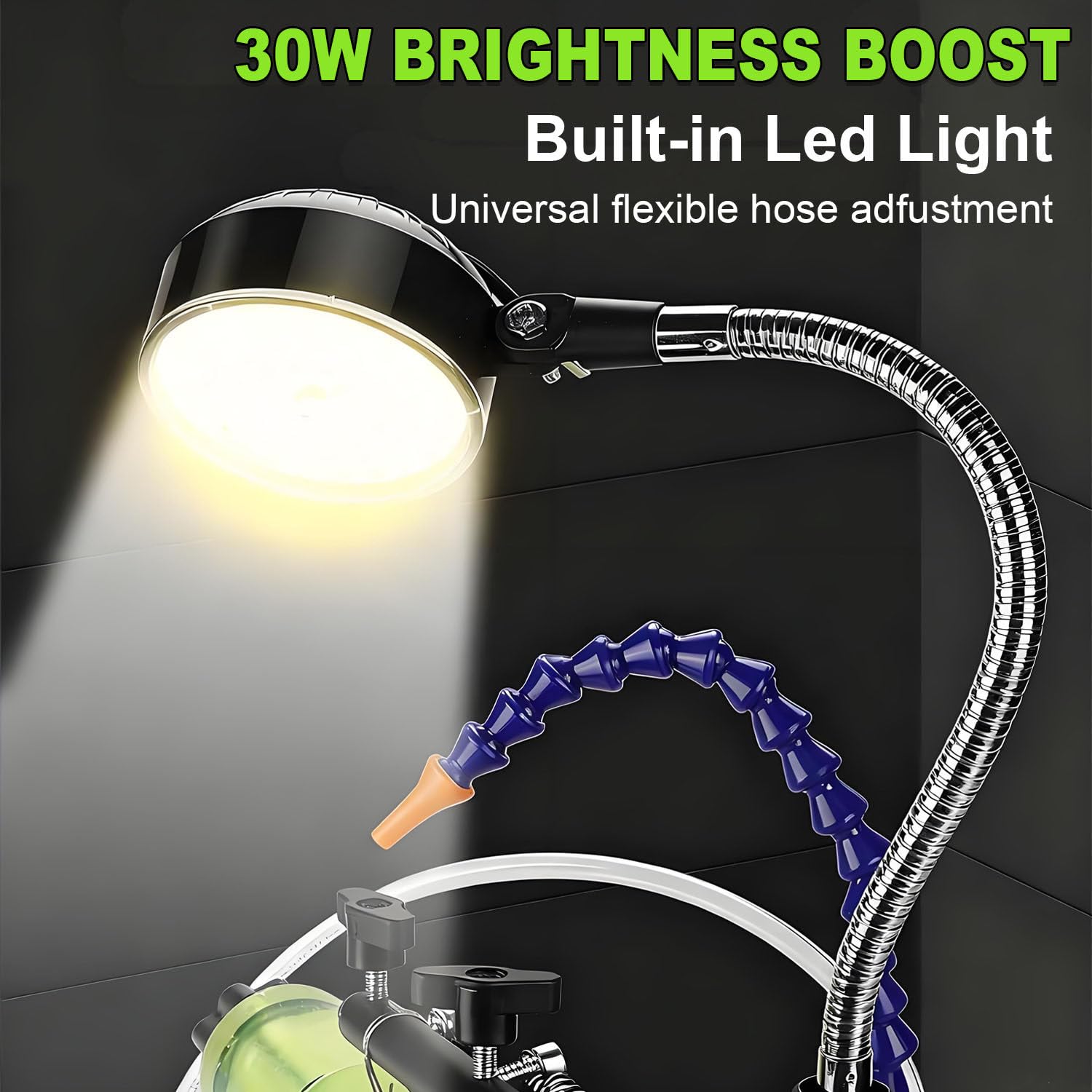 Rettificatrice elettrica per lucidatura con pressione a 5 livelli, 450 giri/min, luce LED, tubo flessibile per finitura metallo