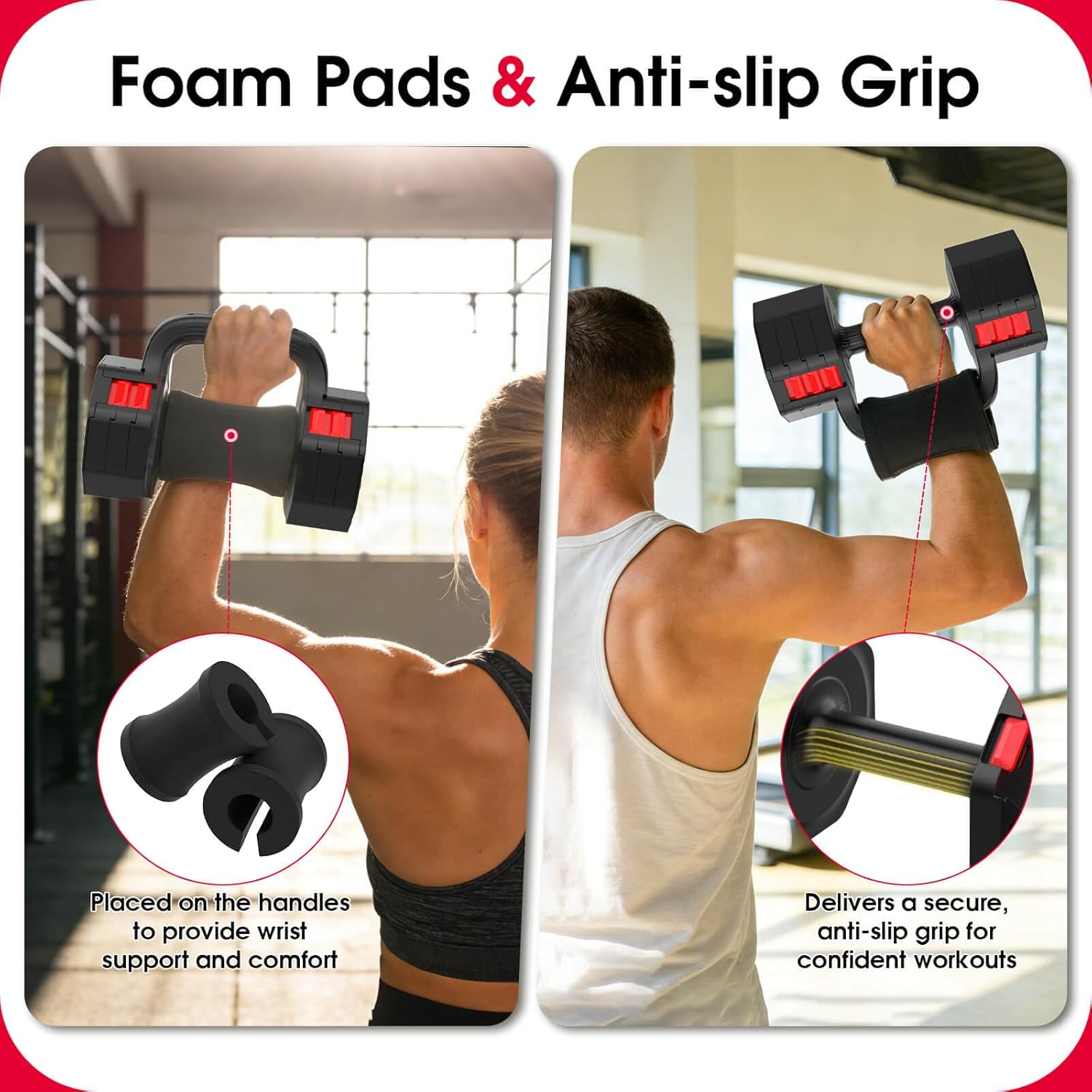 Adjustable Dumbbell Set, 4 Levels Weights Dumbbell Set with Each 5lb/10.3lb/15.4lb/20.5lb, Adjustable Weights Paired with Kettlebell Handle for Home Gym Strength Training