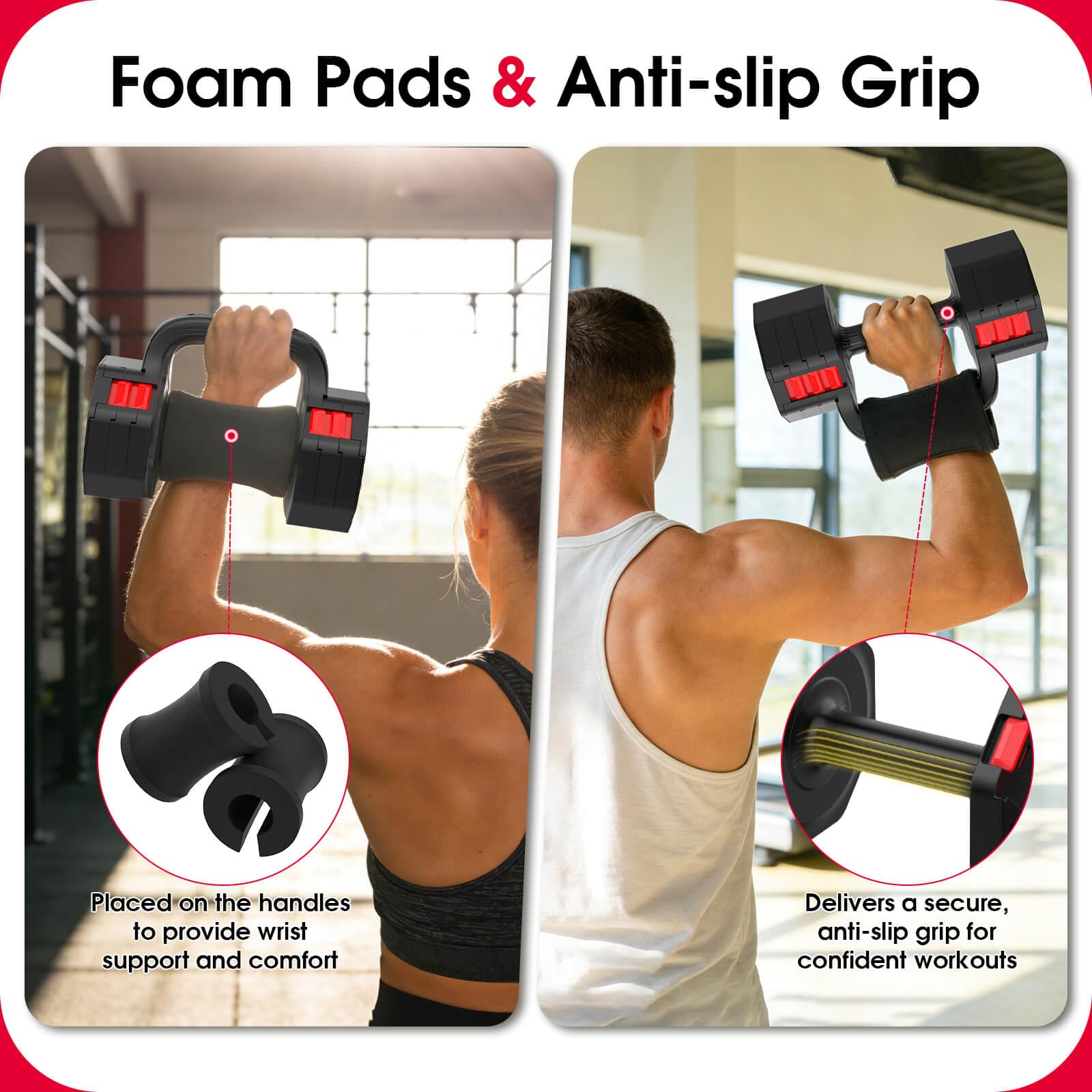 Adjustable Dumbbell Set, 4-in-1 Weights 5-20.5lb Each for Home Gym | 2-in-1 Dumbbell & Kettlebell, Quick Switch 1-Second Lock, Ergonomic Handle with Foam Pads, Space-Saving for Small Spaces