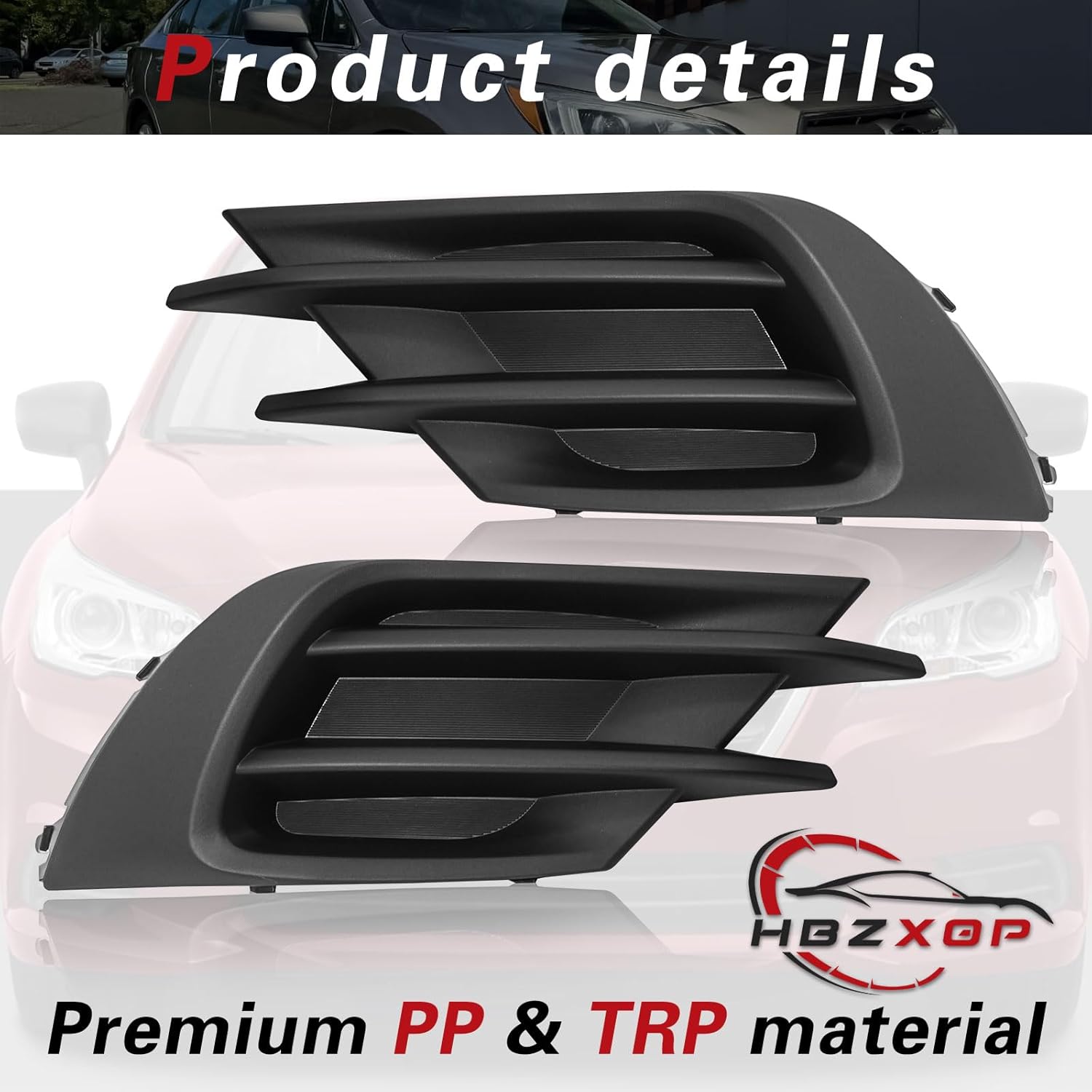 Fog Light Bezel Covers Compatible with 2015-2017 Subaru Legacy (without foglights) 1 Pair Fog Light Bezel Left & Right Side