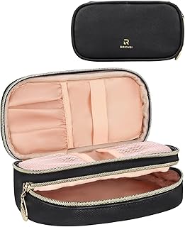 MONSTINA Makeup Bag for Women,Pouch Bag,Makeup Brush Bags Travel Kit Organizer Cosmetic Bag (cBlack)