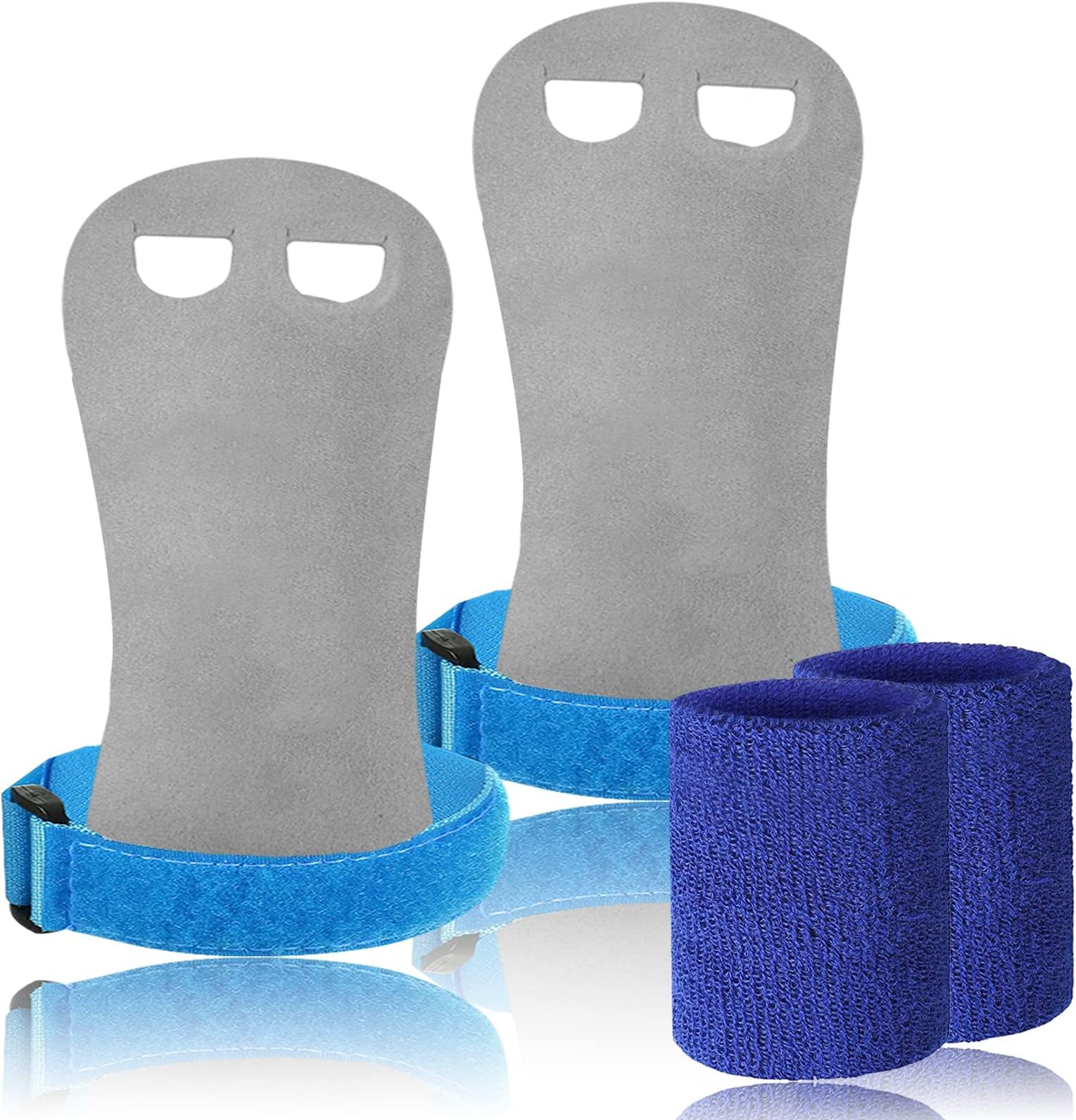 4Pack Gymnastics Grips,Gymnastics Palm Guard,blue Gymnastic Hand Grips Athletic blue Wrist Bands Terry Cloth Sweat Bands Girls and BoyS Sports Accessories for Kids Basketball Tennis Football Baseball