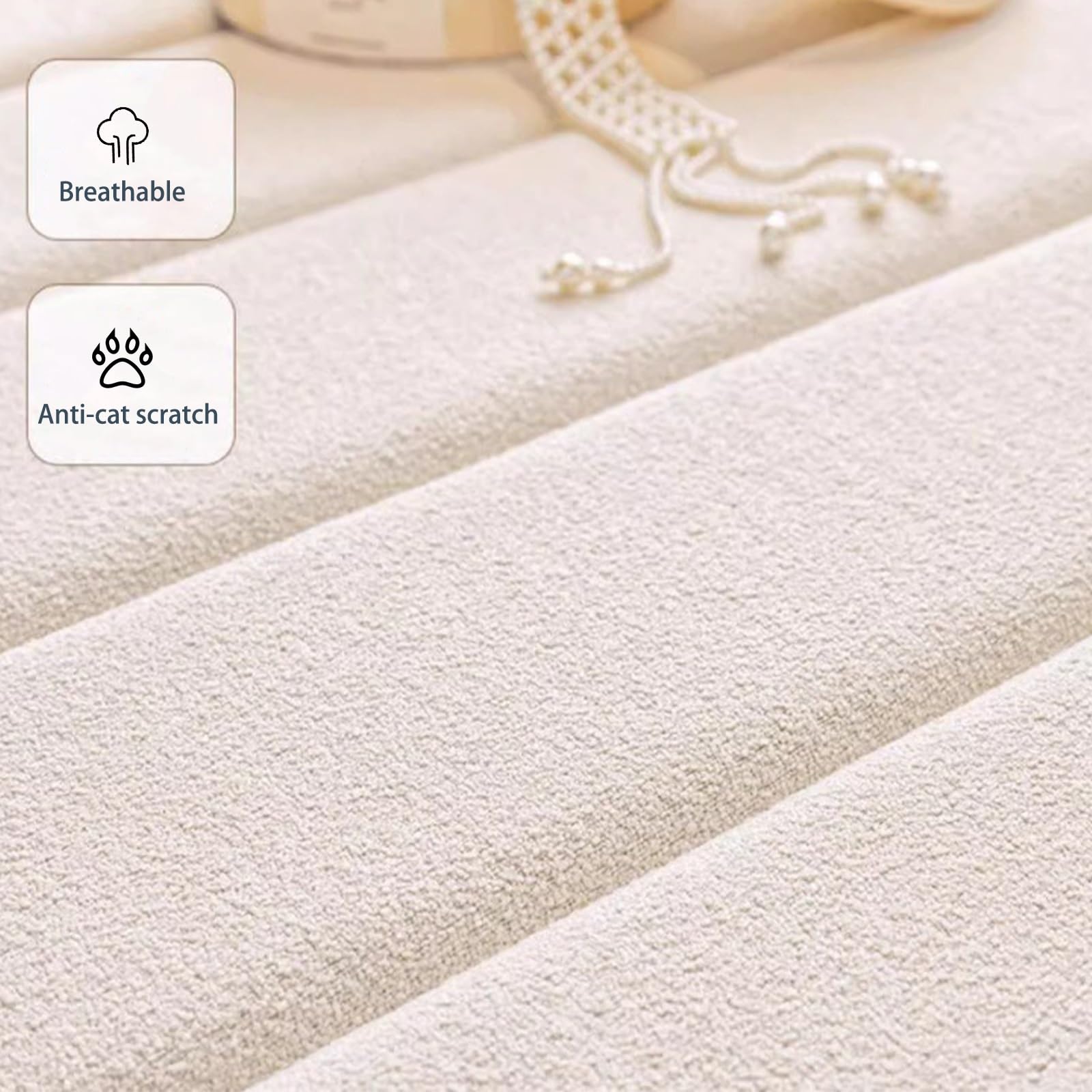 Custom Size Window Seat Cushion - Teddy Velvet, Waterproof, Anti-Scratch, Machine Washable - Bay Window Bench Pad