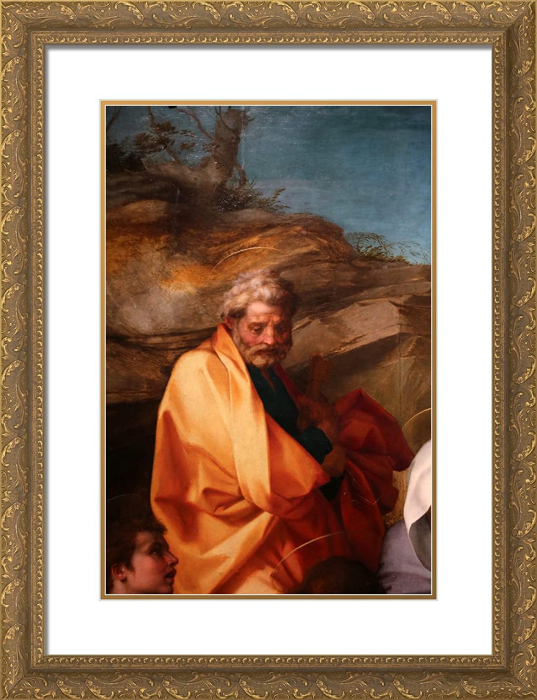ArtDirect Del Sarto, Andrea 19x24 Gold Ornate Framed Art Print with Double Matting Titled: Pieta di Luco