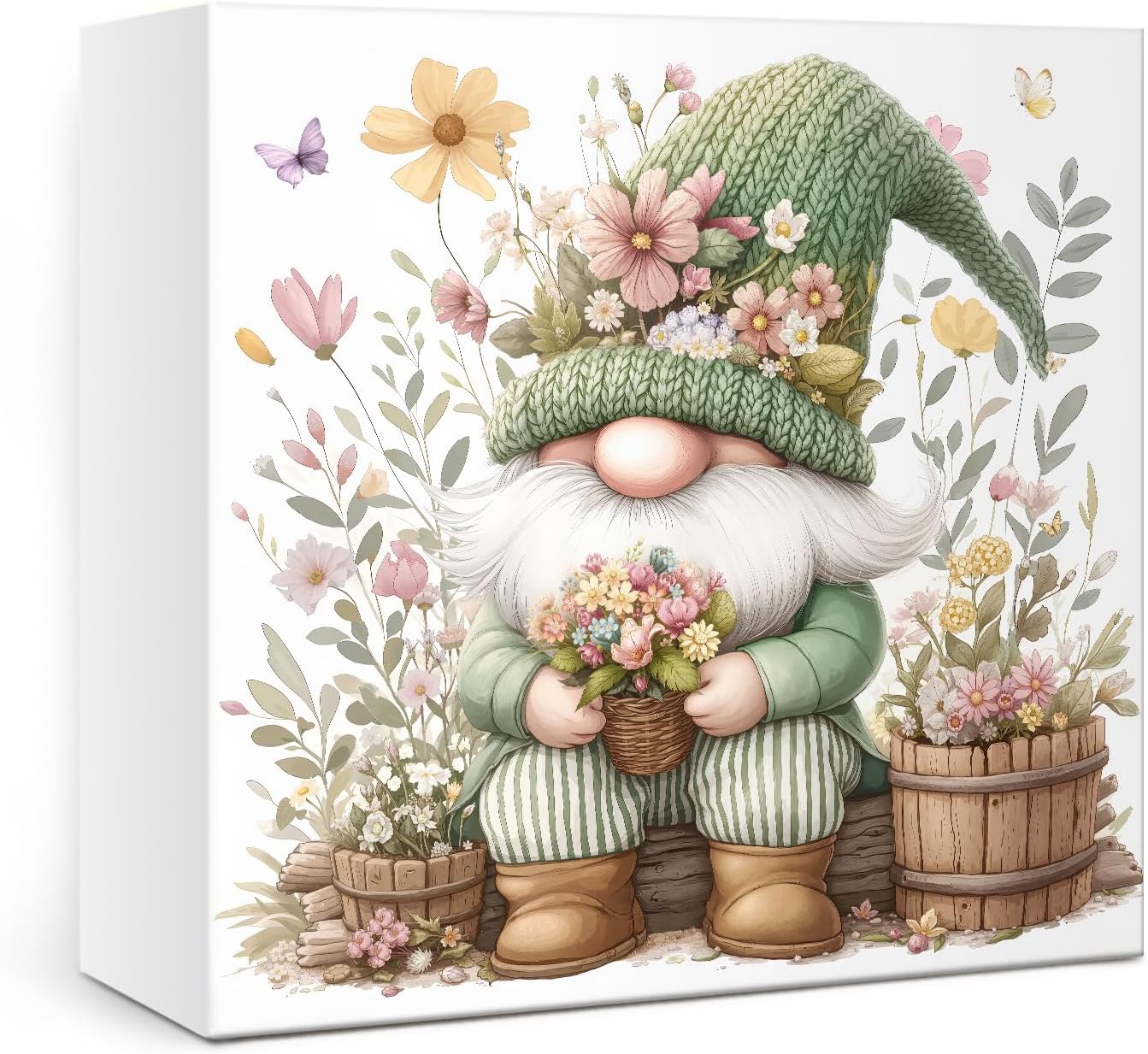Cute Gnome Puzzles for Adults 1000 Pieces.Colorful Flower and Plant Jigsaw Puzzles. Funny Challenging Spring Garden Puzzles