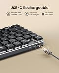 ProtoArc Wireless Mechanical Keyboard, K310 Pro Backlit Rechargeable Aluminum Keyboard, 2.4G+Dual Bluetooth, Linear Red Switches, Programmable Keys, Low Profile Keys, Full Size, Multi-Device