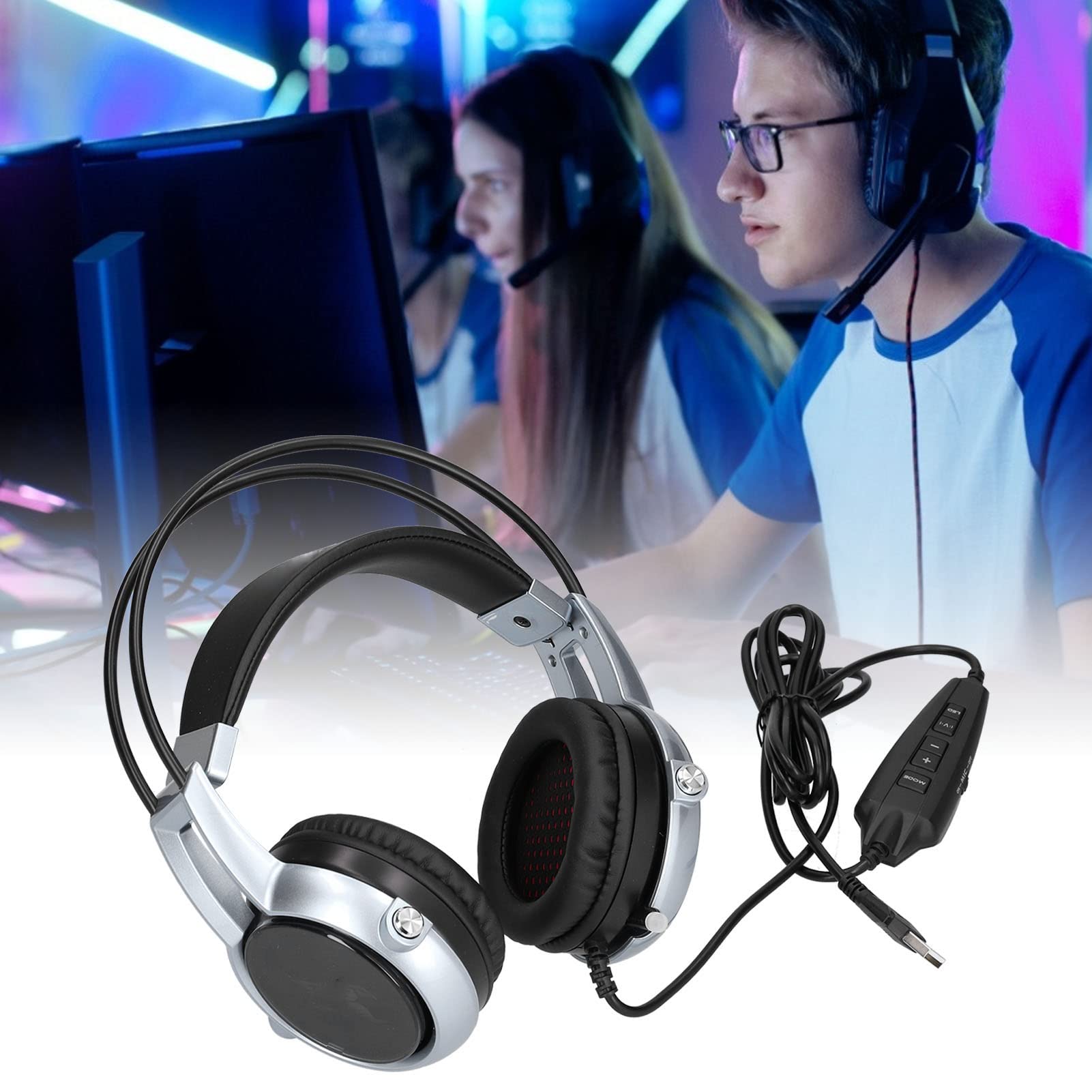 Cocoarm Słuchawki Gamingowe PC 7.1 Virtual Surround RGB Ergonomiczne (BLUE)