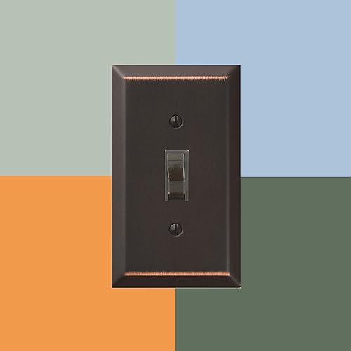 Miniatura 10 de Amerelle 163DDB Century - Placa de pared, 1 dúplex, acero, bronce envejecido, paquete de 2
