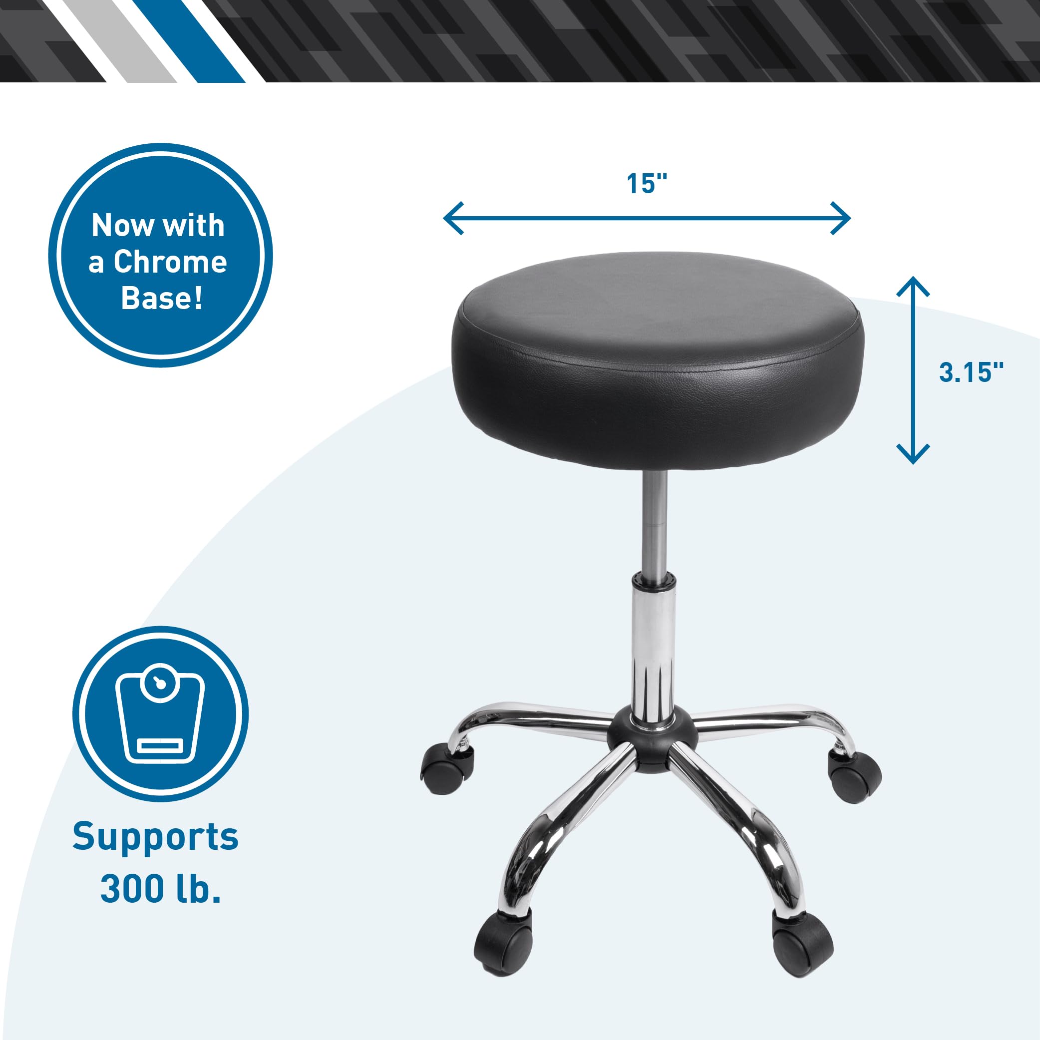 Amazon.com: BodyMed Rolling Exam Stool with Wheels, 18.5 Inch to 