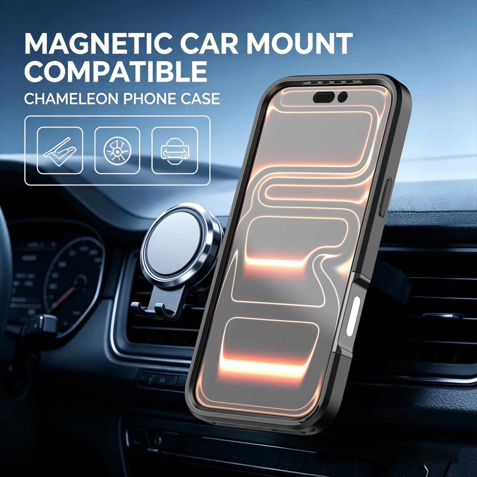 Magnética Funda para iPhone 18 Pro Max/18 Pro, Delgado Esmerilada
