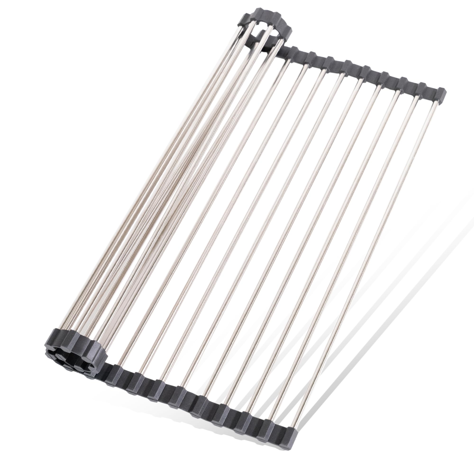 Scolapiatti Pieghevole In Acciaio Inox Per Lavello - Griglia Estensibile E Salvaspazio - Foto 4