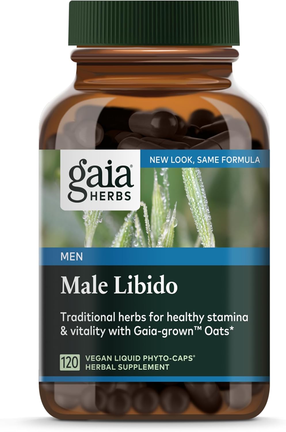 Gaia Herbs Male Libido – Herbal Supplement with Saw Palmetto, Horny Goat Weed, Maca & Oats – Supports Stamina, Vitality & Hormone Balance for Men – 120 Vegan Liquid Phyto-Capsules (30-Day Supply)