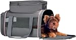 Pet Carrier - Airline Approved Cat and Dog, Carrier with Locking Safety Zippers and Anti-Scratch,Expandable(11.8" L×(18+2.77)" W×(9+3.9)" H), Comfortable, Durable Dog Travel Bag (Black)