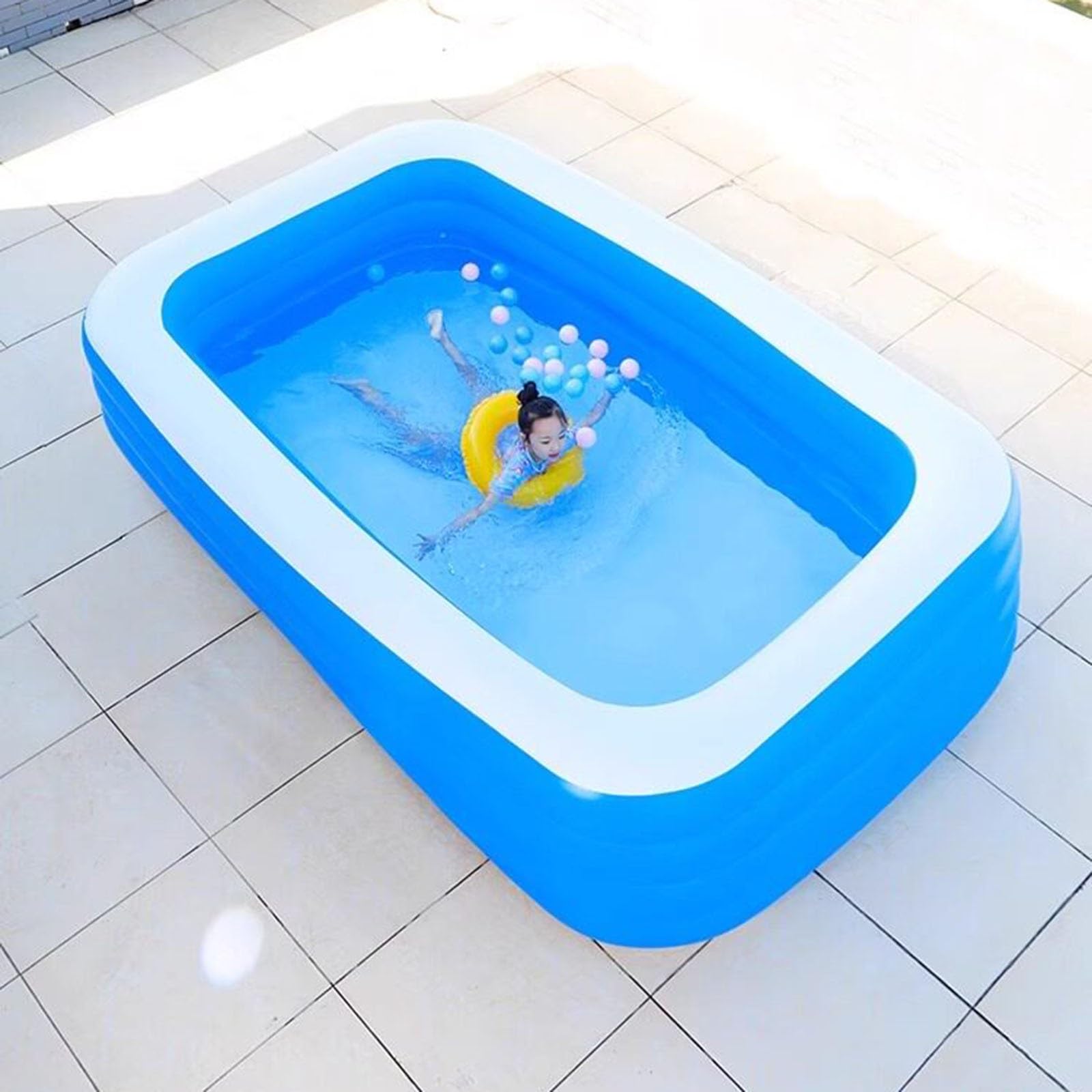 Piscina Gonfiabile Piscina Gonfiabile Rettangolare Da 150-468 Cm Per Adulti Per Famiglie, Ideale Per Giardino E Cortile(388 * 200 * 60cm)
