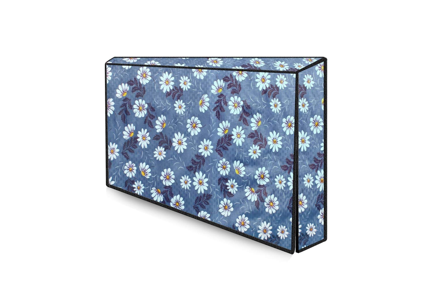 The Furnishing Tree Waterproof & Dustproof PVC LED/LCD/Monitor TV Cover Suitable for All Models of 50 Inch TV, Dimensions of The Cover WxHxD in Inches: (45x30x4), Floral Pattern Blueish Grey