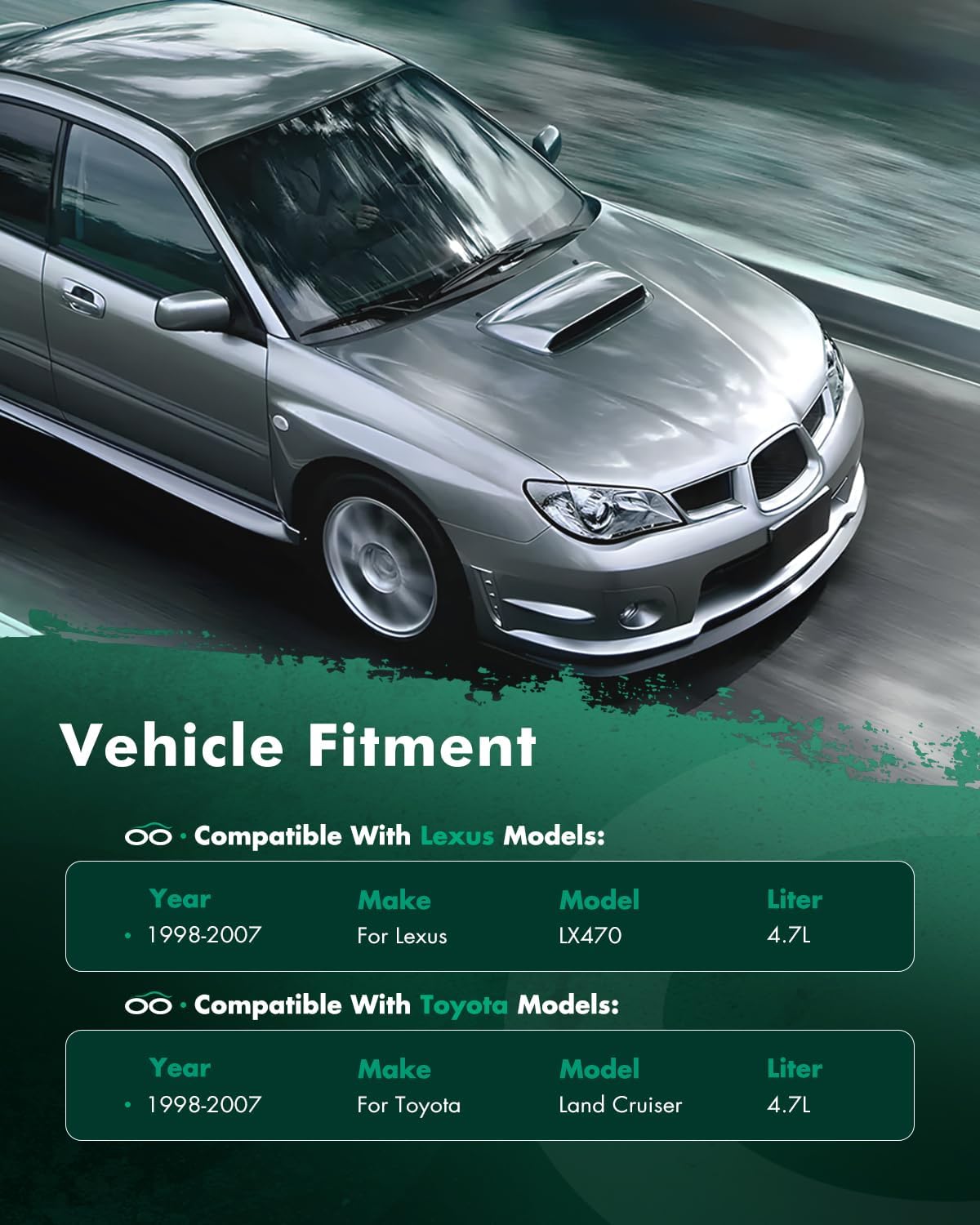 SCITOO Engine Cooling Radiator Assembly Compatible with 1998-2007 for LX for LX470 4.7L 1998-2007 for Toyota for Land Cruiser 4.7L Replaces# 2282