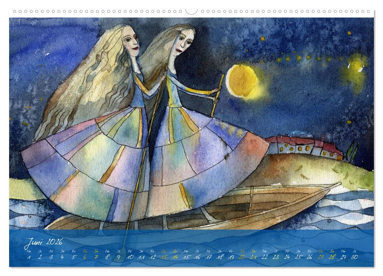 Im Wandel der Sterne (hochwertiger Premium Wandkalender 2026 DIN A2 quer), Kunstdruck in Hochglanz: 12 Sternbilder, meisterhafte Illustrationen (CALVENDO Kunst)