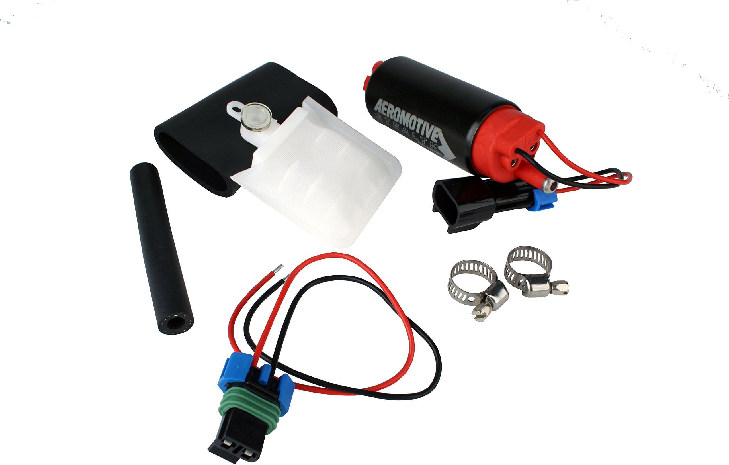 11541 340 Series Stealth Intank Fuel Pump, High Horsepower, 12V Electric, EFI and Carbureted Engines, Gas or E85 Fuel Type, Offset Inlet