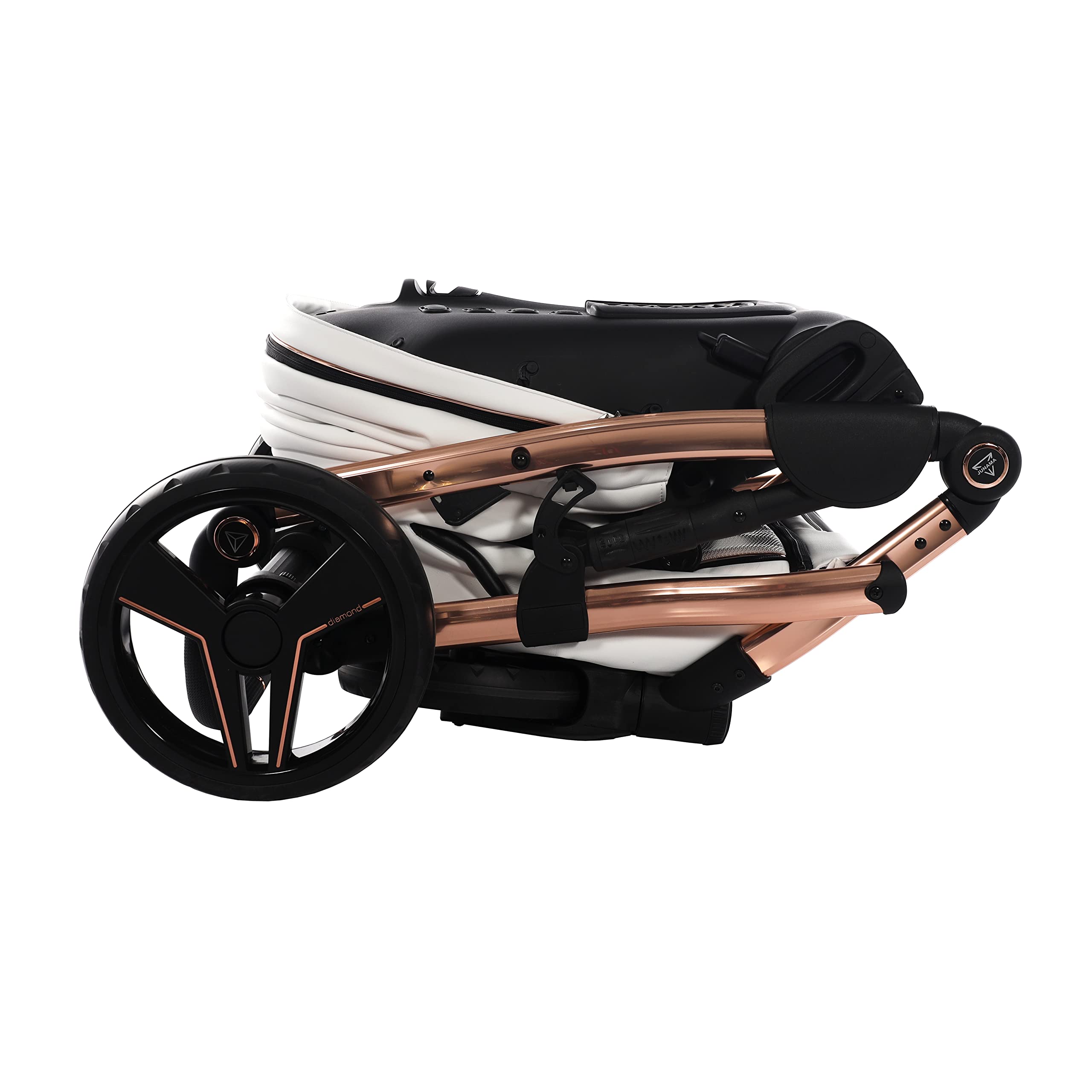 Junama Passeggino TRIO Diamond S Class 01 Bianco e Rame - 2in1 3in1 4in1 + ombrellino (3 in 1 con Seggiolino Auto)