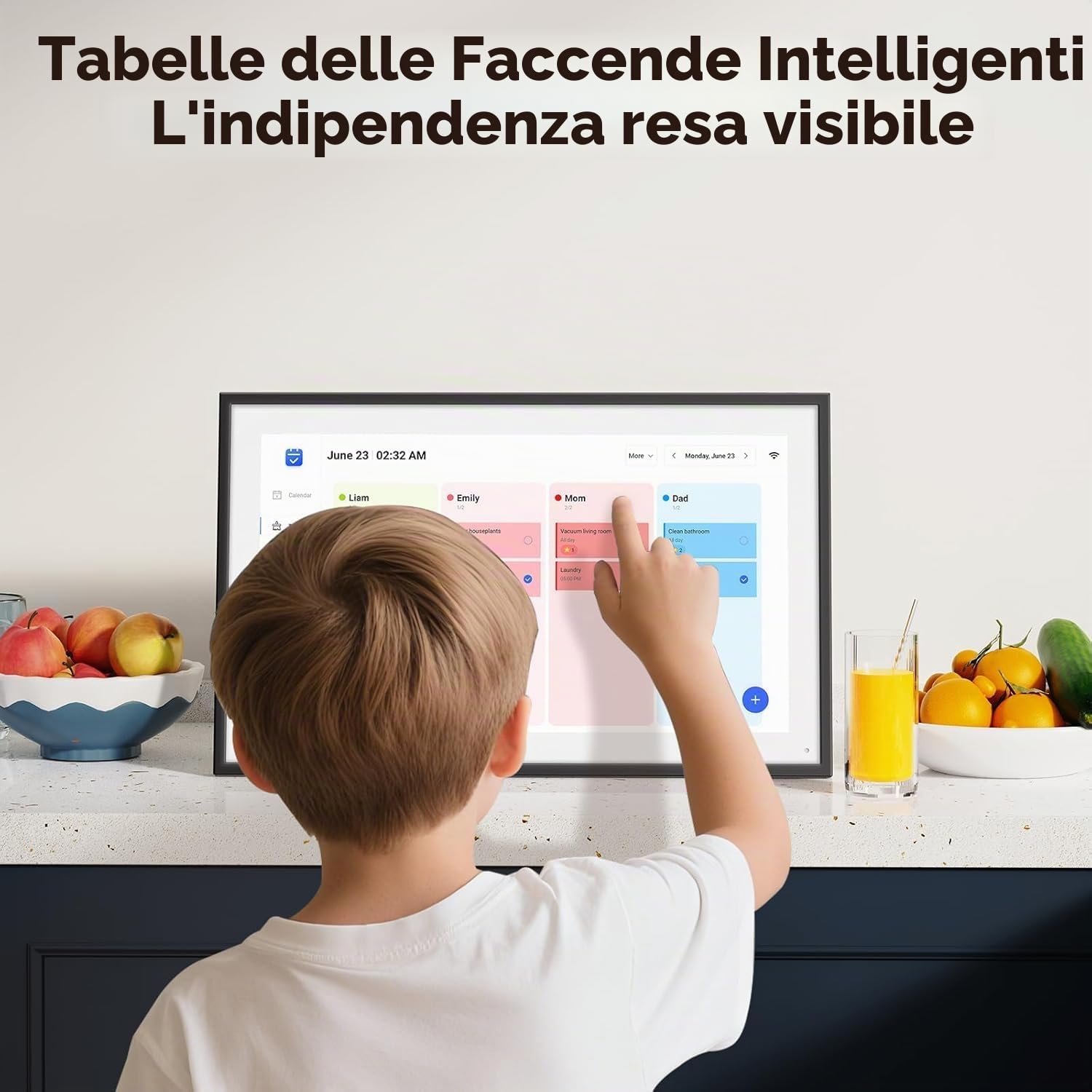 Calendario Digitale Intelligente 10,1 Pollici, Pianificatore di Famiglia Touchscreen HD, Calendario Elettronico Interattivo Domestico