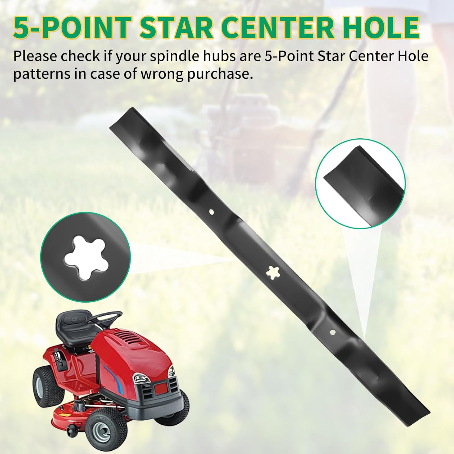 532419273 Mulching Blade, Compatible with Hu sqvarna Pou LAN 30" Deck Lawn Mower LTH126 LT2213 LTH19530 LT126 LTH1842, Replace 595-807 58374990 583749901