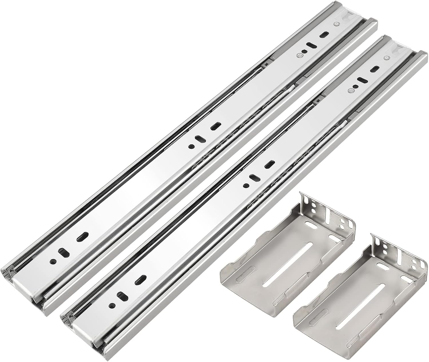 Gobrico 22 Inch Rear/Side Mount Drawer Slides, Ball Bearing Soft Close Drawer Slides Glides with Brackets, Full Extension Heavy Duty Drawer Glides and Runners 10 Pairs