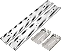 Vista 9 de Gobrico Diapositivas de cajón de rodamiento de bolas de cierre suave de 18 pulgadas con soportes, montaje lateral, extensión completa, correderas