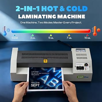 13-Inch Thermal Laminator, 3-10 Mil, 4-Roller, A3 | Cold & Hot Laminating Machine with Foil Application, Temp Display up to 320F, for Office, School & Business