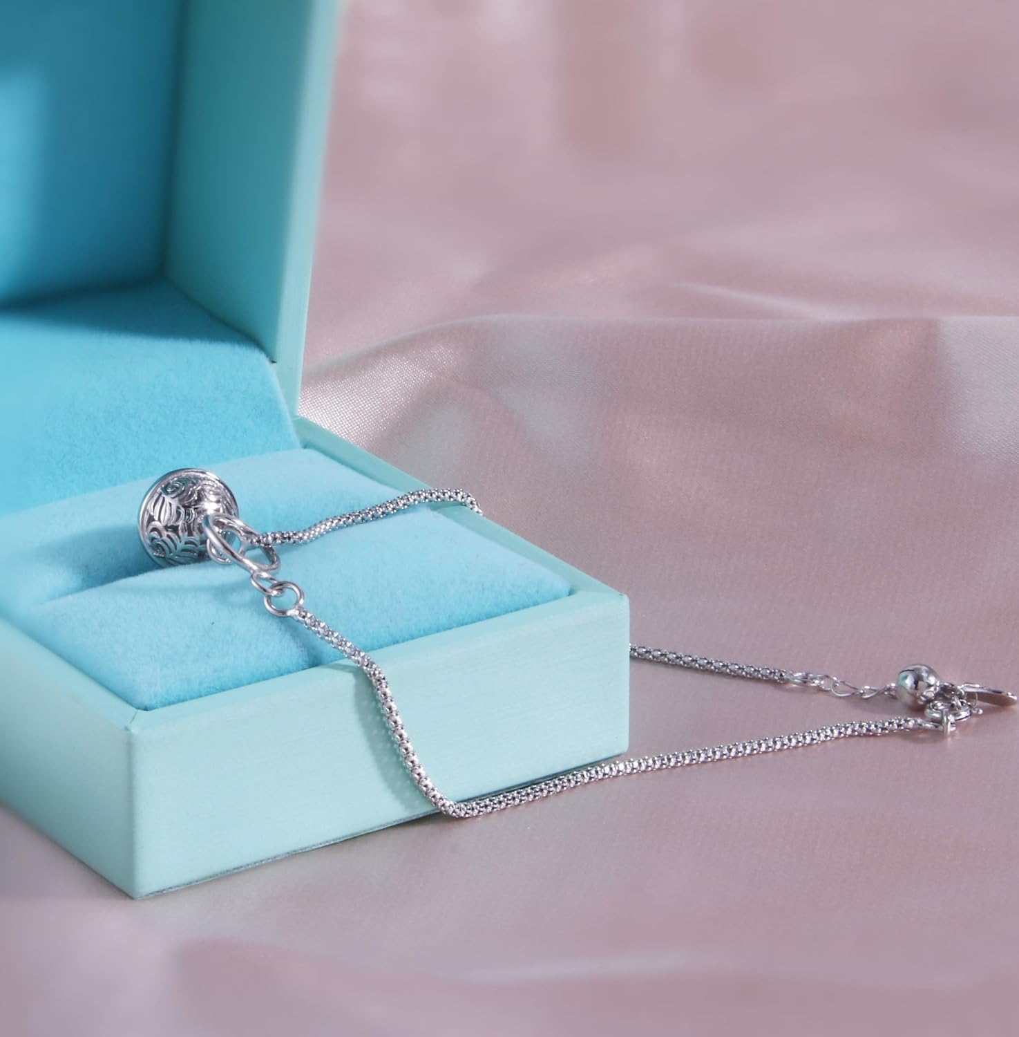 Helen de Lete Simple Style Vintage Tinkle Bell Fashion Sterling Silver Anklet for Women - Image 3