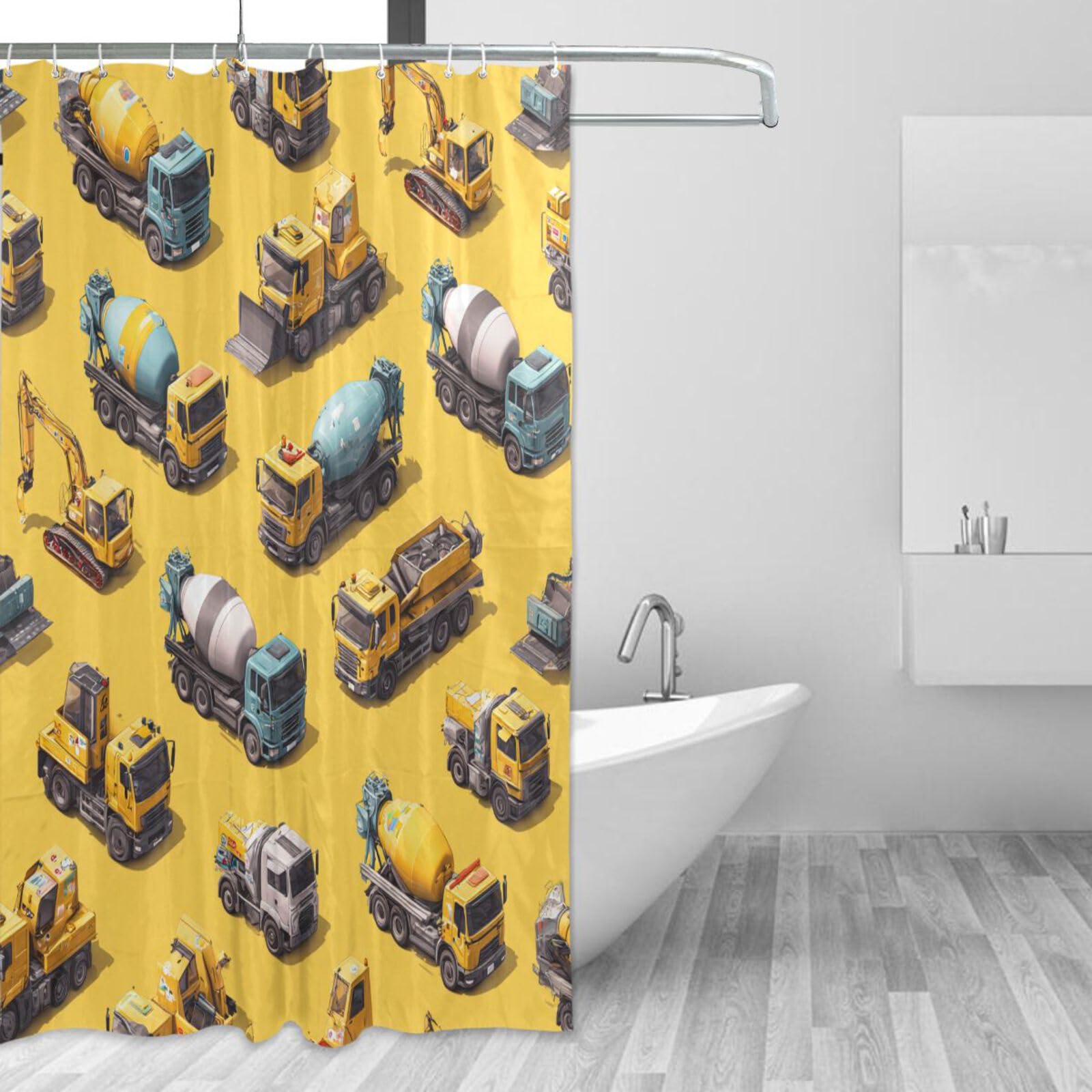 Rideau de douche imperméable et résistant en tissu lavable pour baignoire