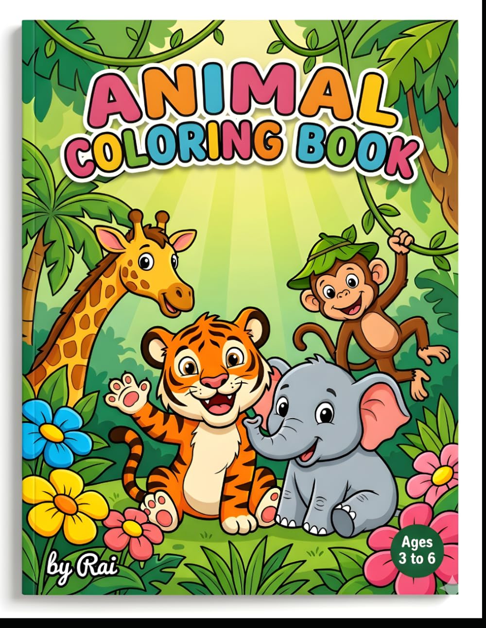 Cute Animals Coloring Book for Kids Ages 3-6: Fun & Easy Bold Designs for Toddlers and Preschoolers | Simple Animal Illustrations for Early Learning, Creativity & Stress-Free Coloring