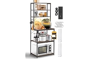 Revamp Your Kitchen: Bakers Rack Stand for Microwave and Coffee Convenience
