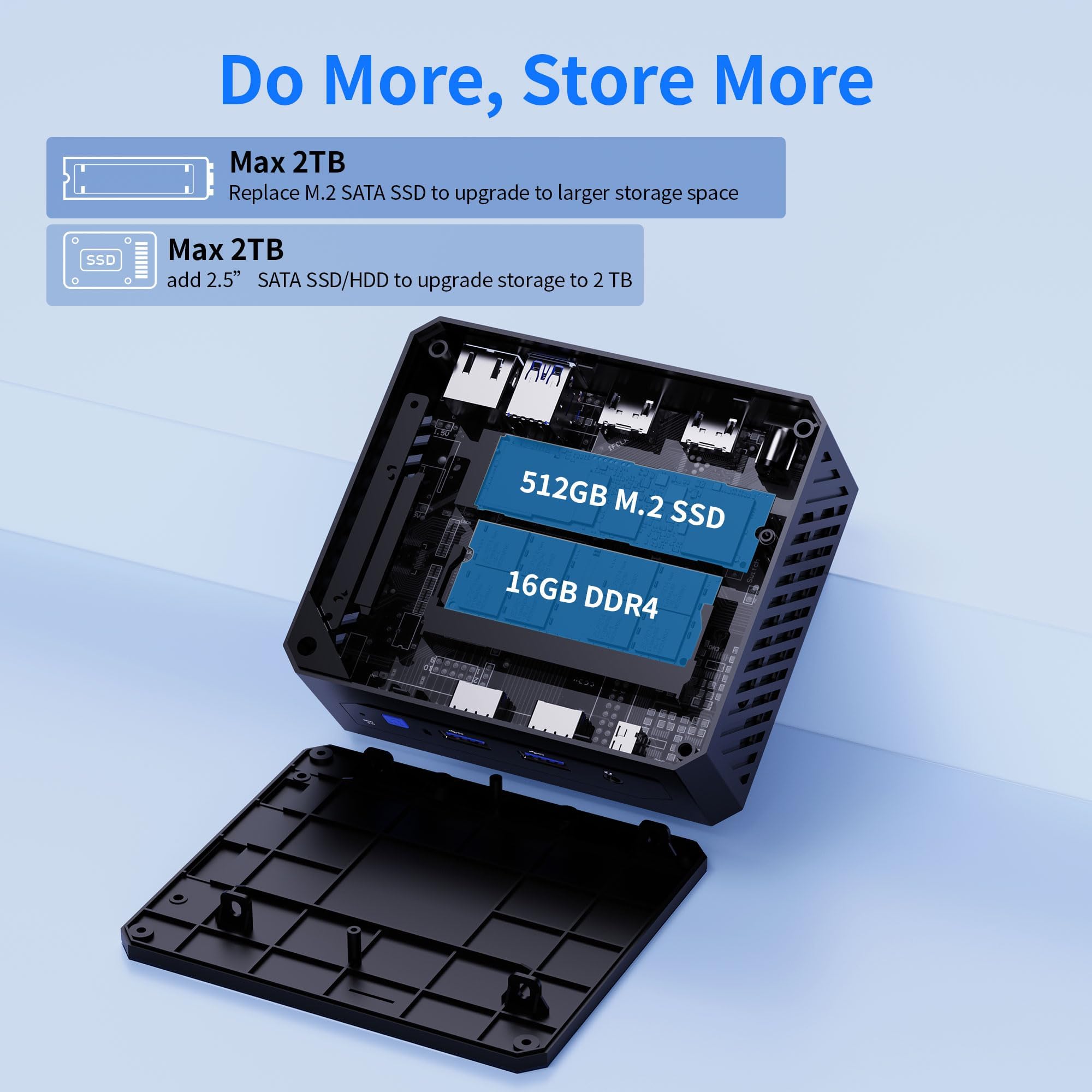 Mini PC, Intel 12th Gen Alder Lake-N95(up to 3.4GHz), Mini Desktop